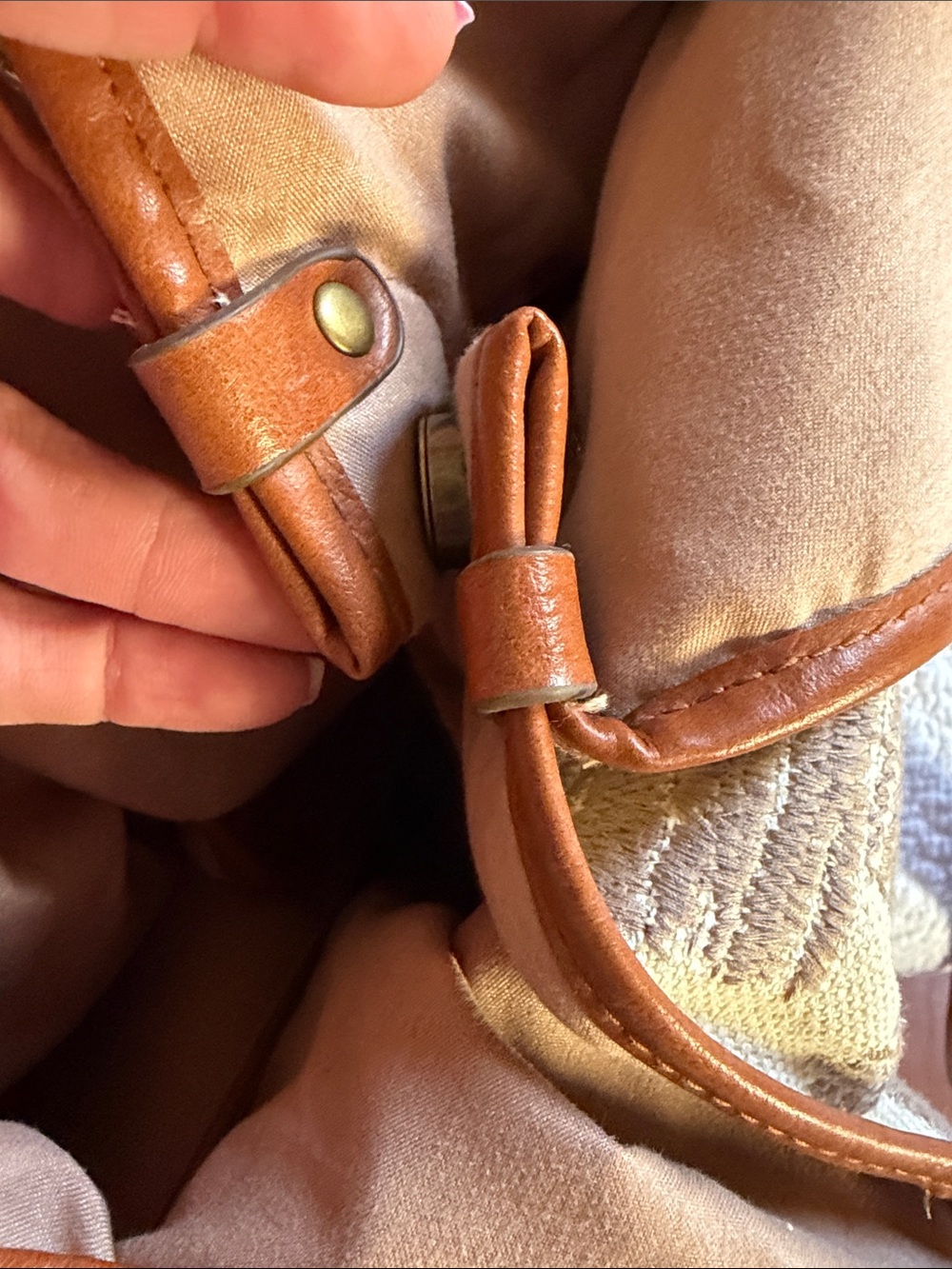 Lucky Brand Hobo Leather and Canvas Tote  | EUC | OS - Picture 8 of 12